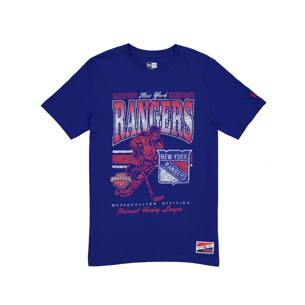 New Era New York Rangers Throwback Distress T-Shirt - Size L